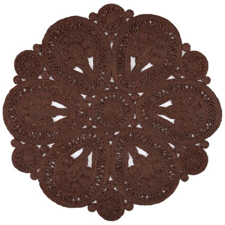 Safavieh 6 x 6 ft. Natural Fiber Contemporary Round Hand Woven Area Rug, Brown NF360T-6R